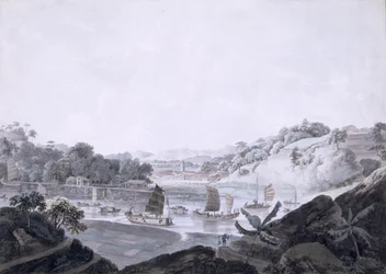 View of Some-Cheon on French Island, taken from Danes Island, China, 1793-94